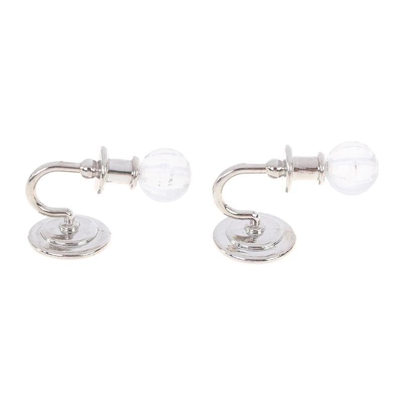 1Pair Miniature Dollhouse Alloy Simulation Ceiling Lamp Hanging Lamp Mini LED Lighting Model Home Decoration Doll Furniture Toy