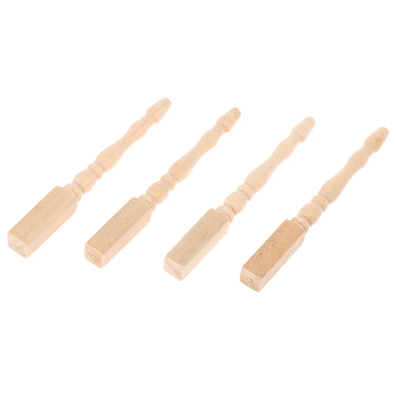 4pcs/lot 1:12 Wooden Dollhouse Table Leg Miniature Furniture Diy Dollhouse Accessories Simulation Table Feet Model Dollhouse Toy