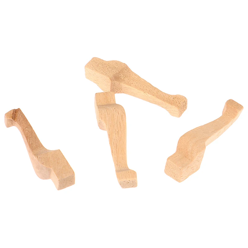 4pcs/lot 1:12 Wooden Dollhouse Table Leg Miniature Furniture Diy Dollhouse Accessories Simulation Table Feet Model Dollhouse Toy