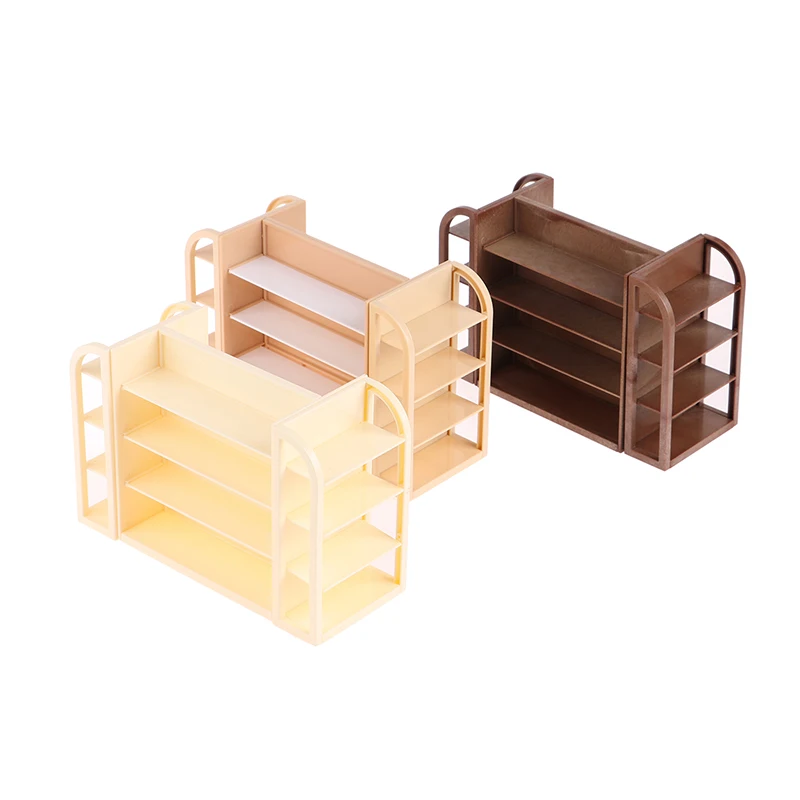 1/12 Dollhouse Mini Supermarket Multilayer Display Shelf Dollhouse Store Cabinet Model Dolls House Furniture Decor Accessories