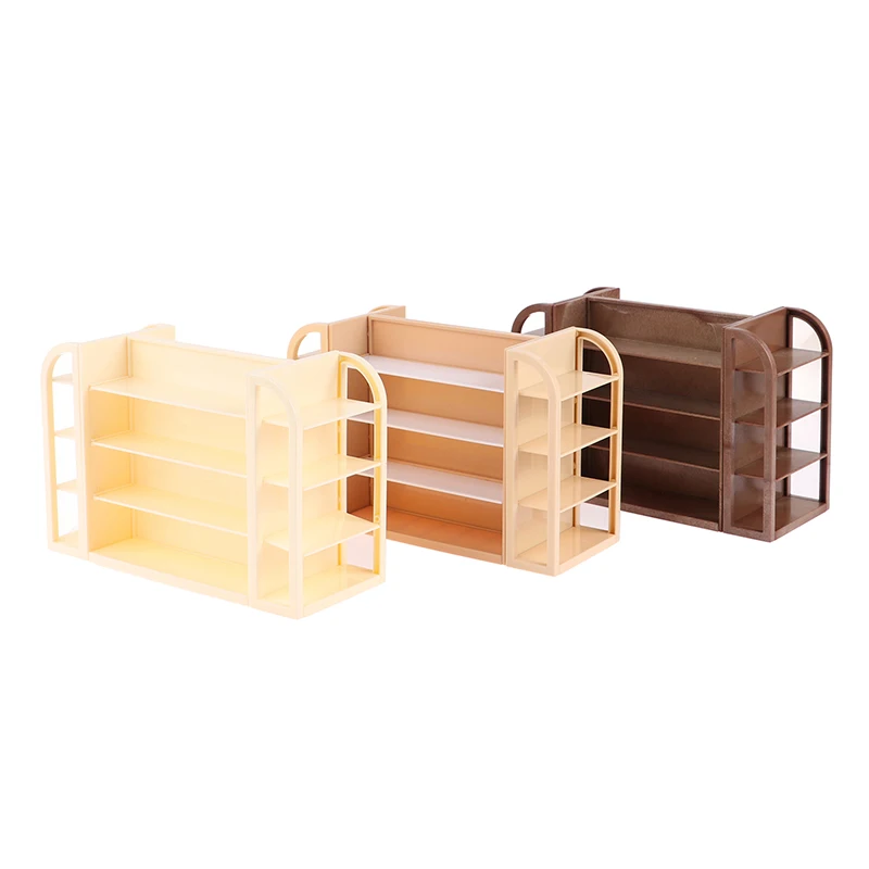 1/12 Dollhouse Mini Supermarket Multilayer Display Shelf Dollhouse Store Cabinet Model Dolls House Furniture Decor Accessories