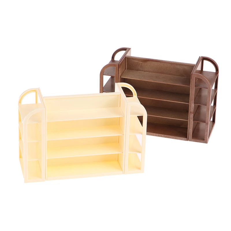 1/12 Dollhouse Mini Supermarket Multilayer Display Shelf Dollhouse Store Cabinet Model Dolls House Furniture Decor Accessories
