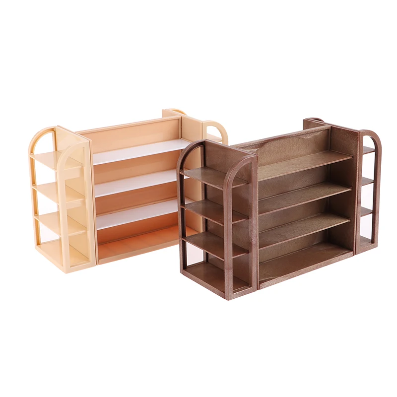 1/12 Dollhouse Mini Supermarket Multilayer Display Shelf Dollhouse Store Cabinet Model Dolls House Furniture Decor Accessories