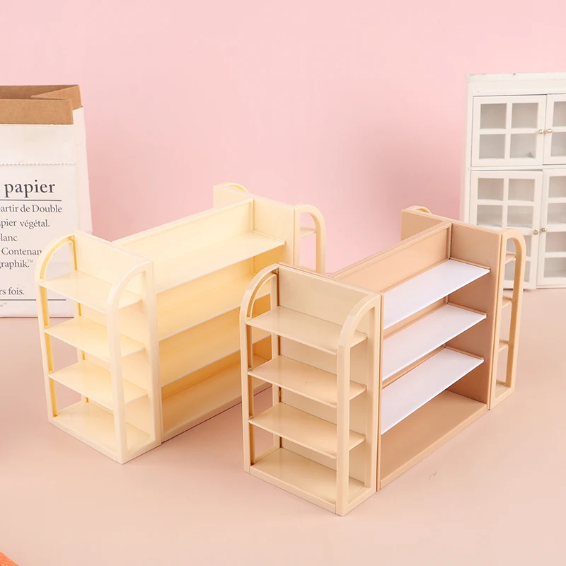 1/12 Dollhouse Mini Supermarket Multilayer Display Shelf Dollhouse Store Cabinet Model Dolls House Furniture Decor Accessories