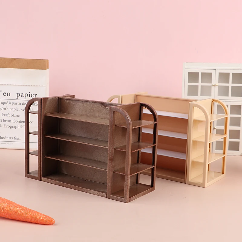 1/12 Dollhouse Mini Supermarket Multilayer Display Shelf Dollhouse Store Cabinet Model Dolls House Furniture Decor Accessories