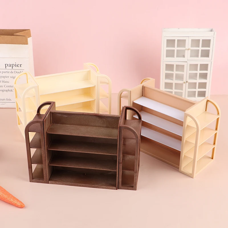 1/12 Dollhouse Mini Supermarket Multilayer Display Shelf Dollhouse Store Cabinet Model Dolls House Furniture Decor Accessories