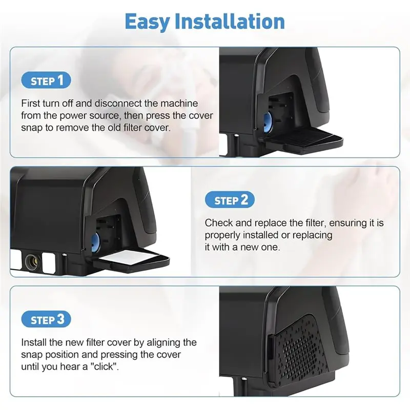CPAP S10 Respirator Filter Membrane Cover Plate Side Plate Cover Plate Air Inlet Baffle Accessory Replacement Filter Side Cover