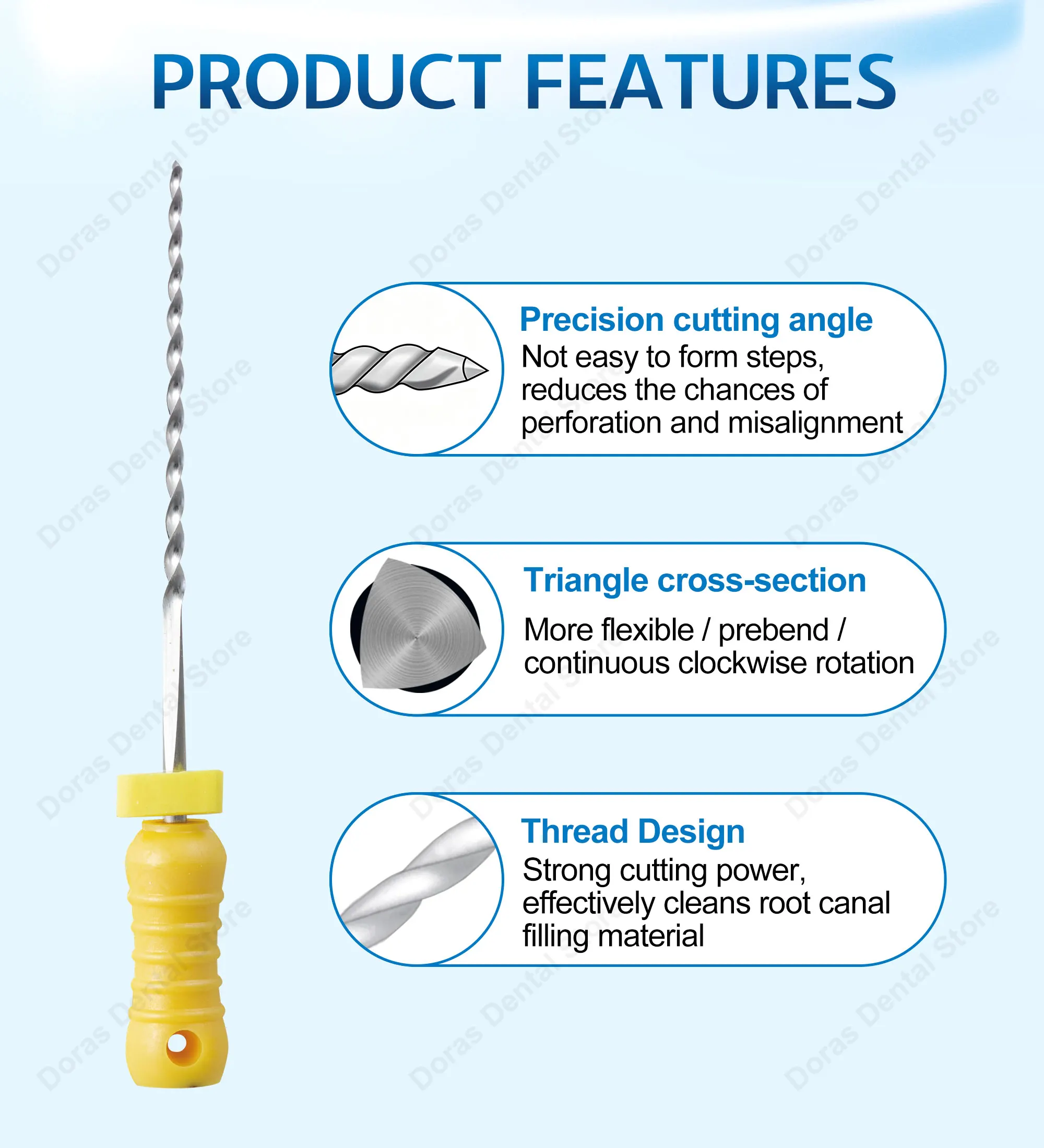 Glin NITI Reamer handuse Endodontic File Dental Instrument for Root Canal Treatment and Canal Preparation Endodontics