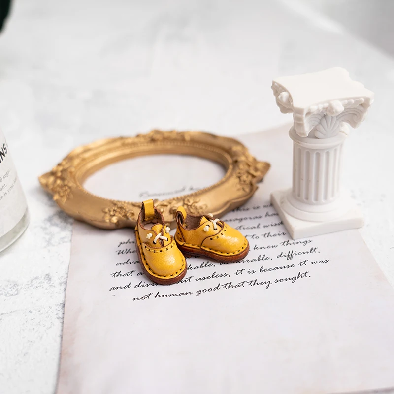 Blythe Baby Shoes Mini Toy Accessories OB22 Shoes Checker Shoes Small Cloth UFDOLL Mini Body OB24 Handmade Cowhide Shoes