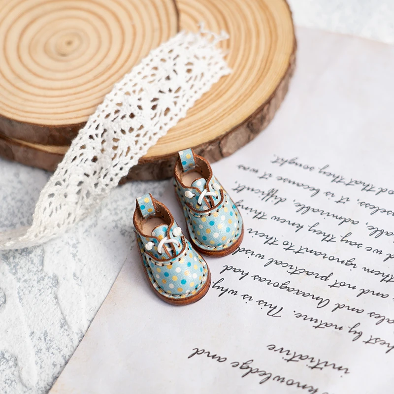 Blythe Baby Shoes Mini Toy Accessories OB22 Shoes Checker Shoes Small Cloth UFDOLL Mini Body OB24 Handmade Cowhide Shoes