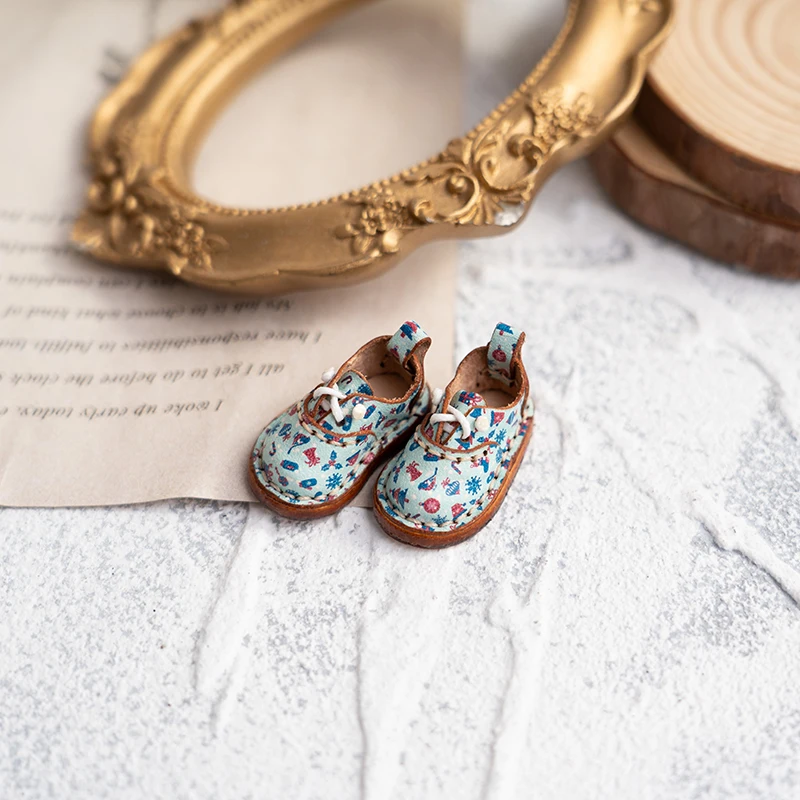 Blythe Baby Shoes Mini Toy Accessories OB22 Shoes Checker Shoes Small Cloth UFDOLL Mini Body OB24 Handmade Cowhide Shoes