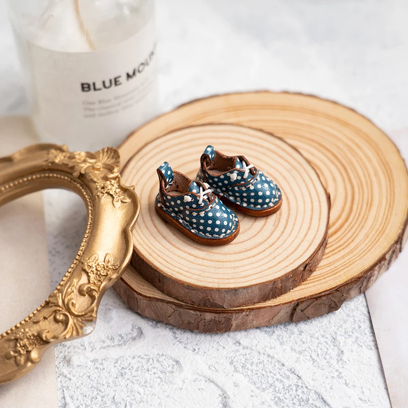 Blythe Baby Shoes Mini Toy Accessories OB22 Shoes Checker Shoes Small Cloth UFDOLL Mini Body OB24 Handmade Cowhide Shoes