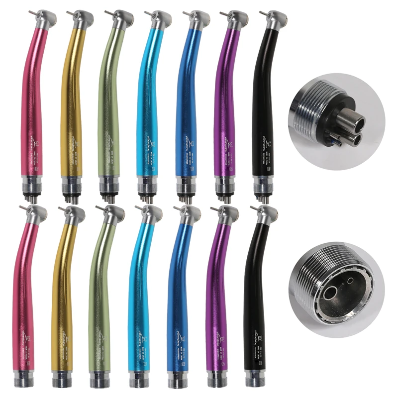 Dental High Speed 2/4Hole Clean Standard/Big Head Handpiece Push Button Air Turbine NSK Style Fit ISO Burs 1.6mm