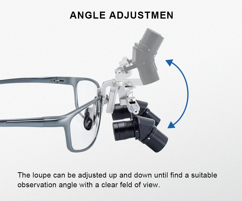 Dental 48 ° Ergo Loupes 4X Medical Magnifying Glass Prevent Bending and Portable Ergo Loupes Light Combination Dentistry Tool