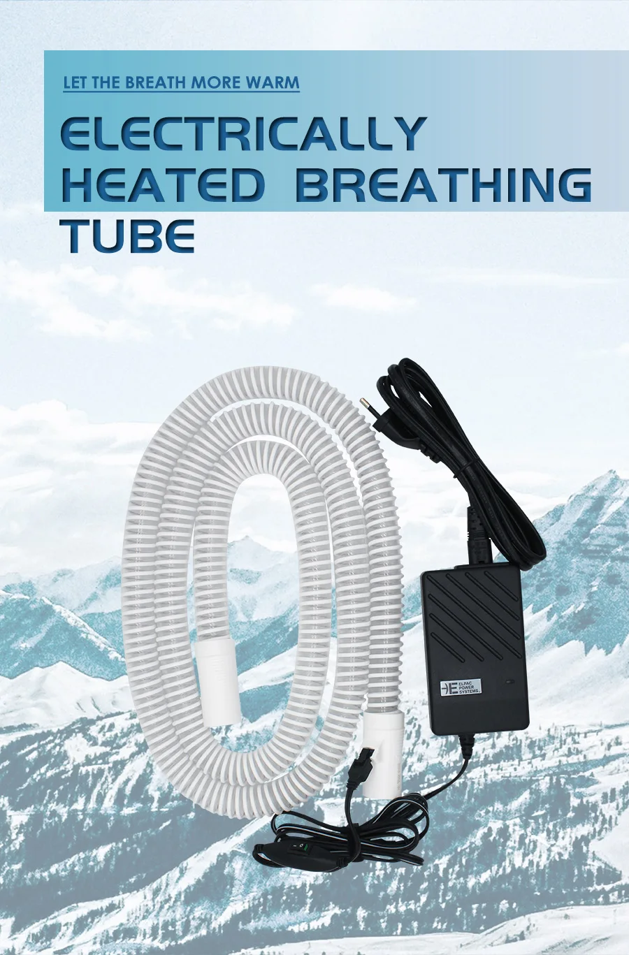 Ventilators For BMC Resmed Heated Tube Hose 70inch 1.8m Respirator Heater Tubing For Sleeping Apnea Anti Sorning Free Shipping