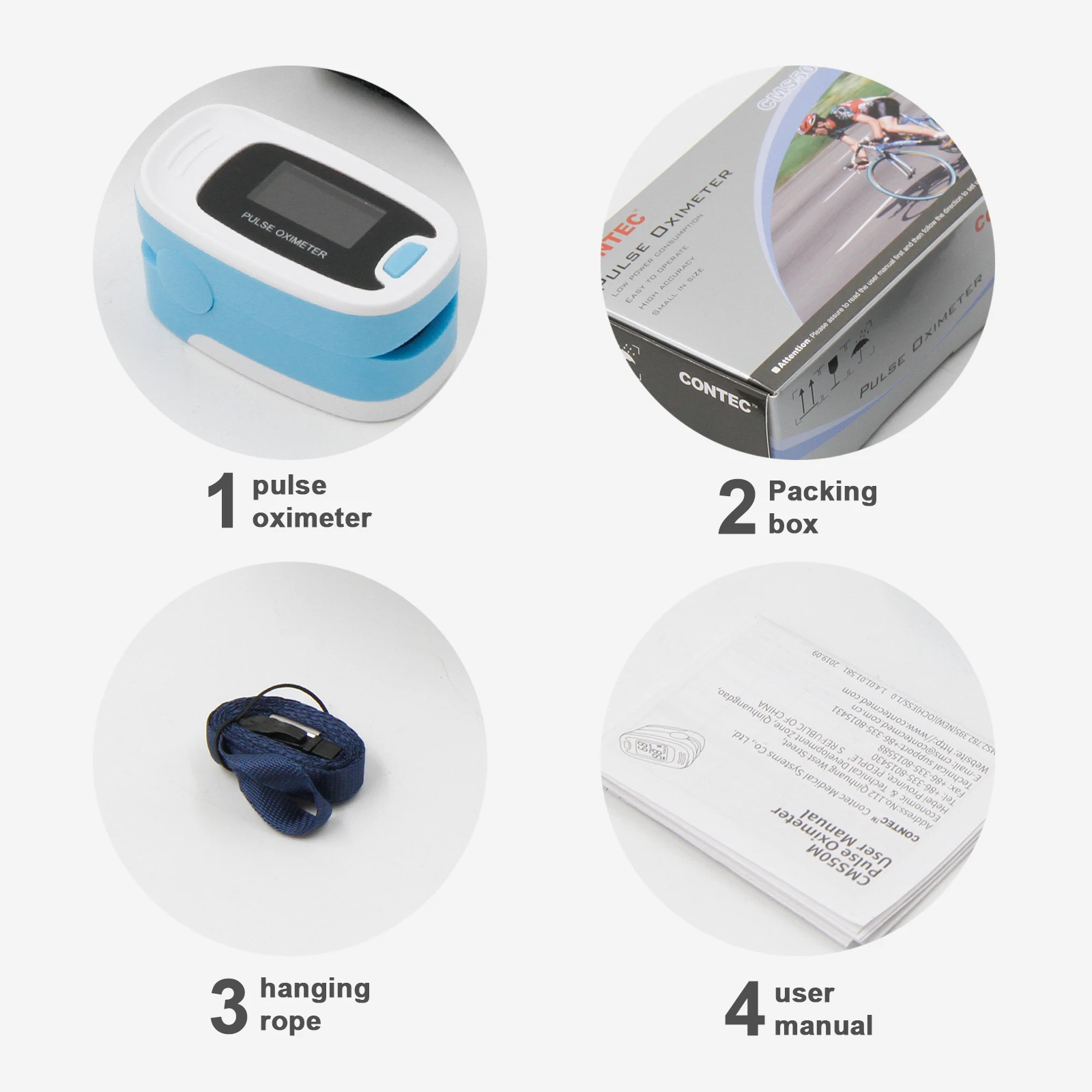 CONTEC Portable Arm Automatic Digital Blood Pressure Monitor FingerTip Pulse Oximeter&Non-Contact Infrared Forehead Thermometer