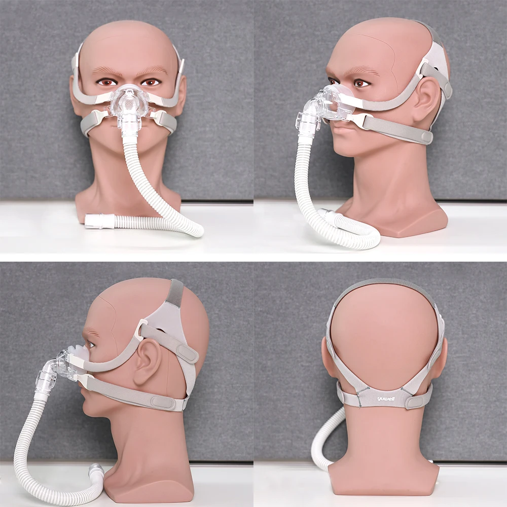 YUWELL Nasal CPAP Mask with Headgear Tube Silicon Gel Cushion for APAP CPAP Machine Sleep Apnea Anti Snoring CPAP Nasal Mask