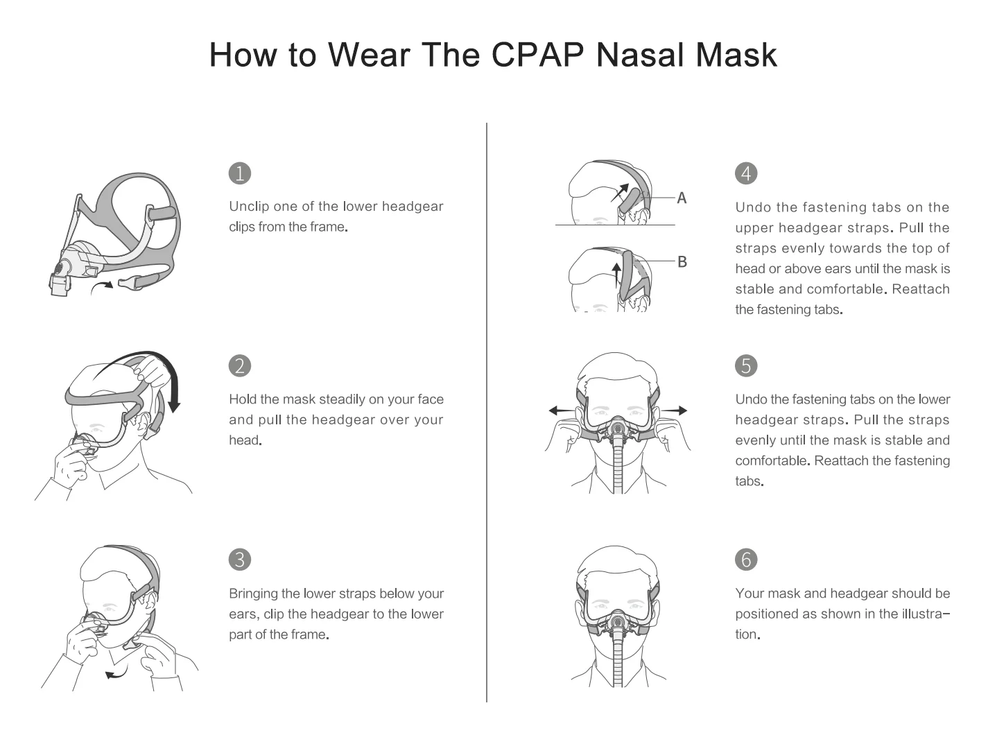 YUWELL Nasal CPAP Mask with Headgear Tube Silicon Gel Cushion for APAP CPAP Machine Sleep Apnea Anti Snoring CPAP Nasal Mask