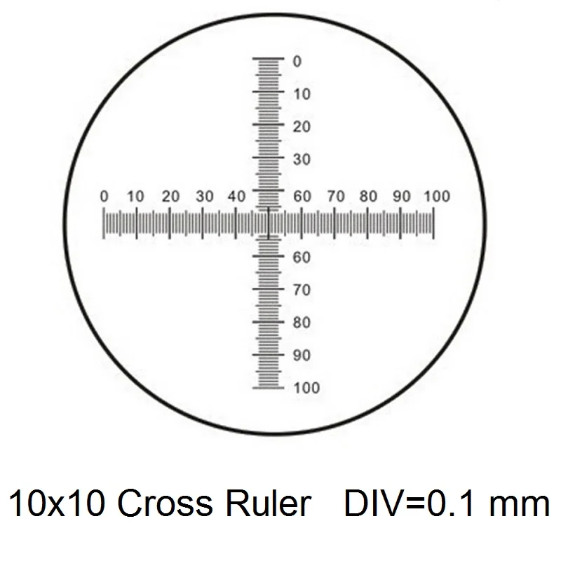 Eyepiece Micrometer Diameter 19mm Optical Glass Cross Ruler Net for Biogolical Microscope 23.2mm Ocular DIV 1 0.1 0.05 0.2 mm