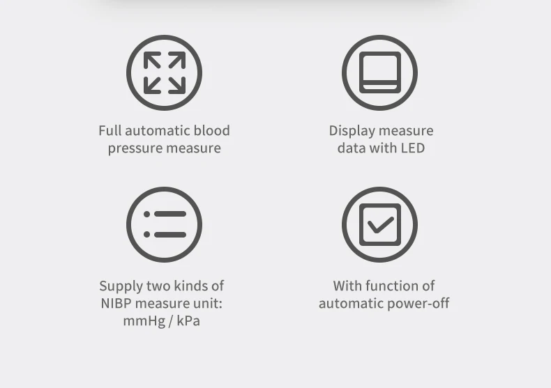 CONTEC Portable Automatic Digital Blood Pressure Monitor BP Monitor Monitoring Leval Sphygmomanometer Big LED Display 08C/08E