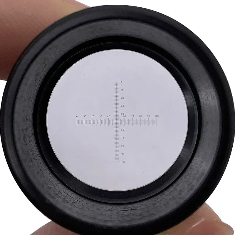 DIV=0.1 mm Microscope Eyepiece Micrometer for Stage Micrometer Calibration Graticule Cross Ruler 10x10 Scale Slide