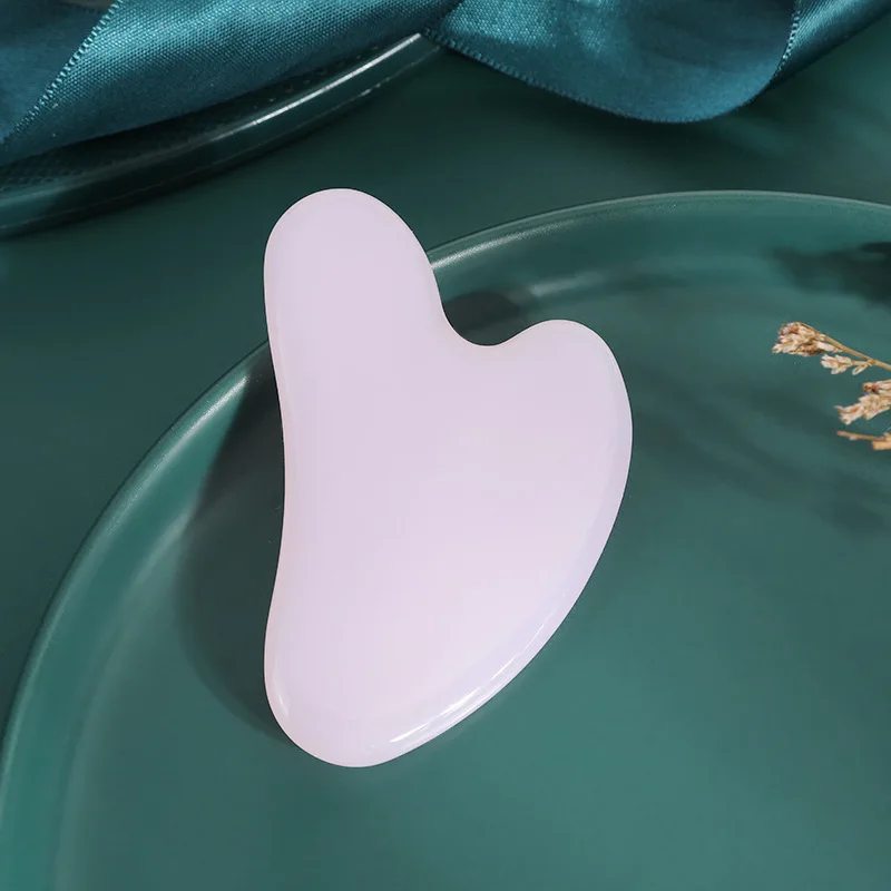 Pink Crystal Jade Massage Face Eyes Scraping Portable Resin Cooling Sensation Rose Quartz Tightening Anti-Wrinkle Beauty