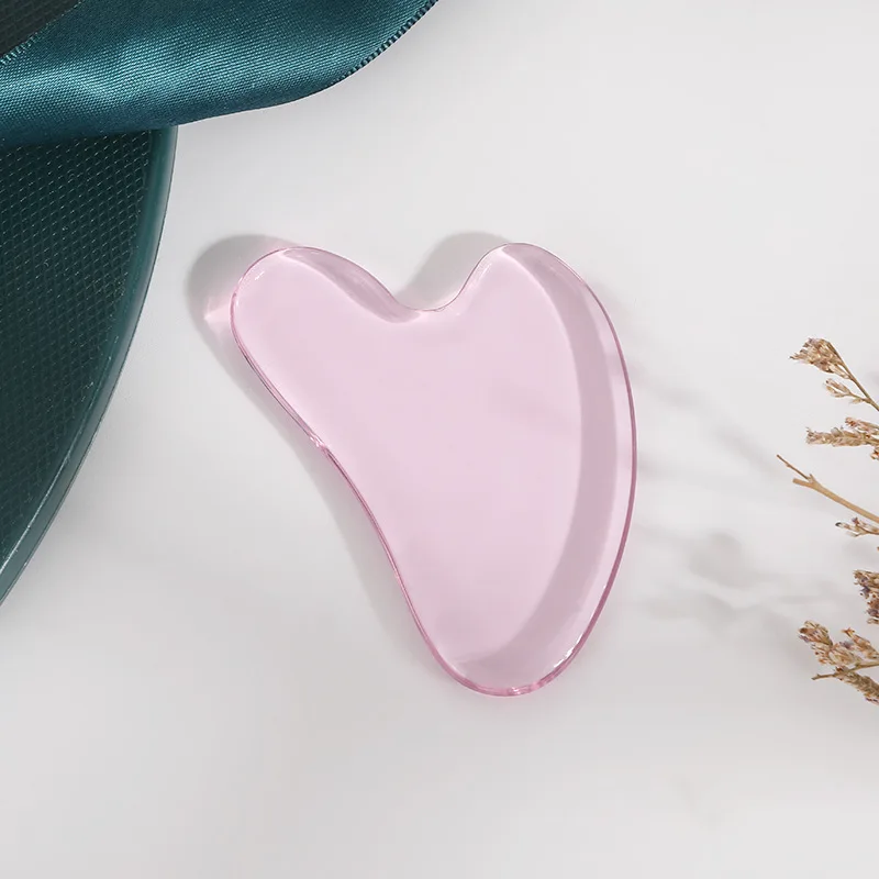 Pink Crystal Jade Massage Face Eyes Scraping Portable Resin Cooling Sensation Rose Quartz Tightening Anti-Wrinkle Beauty