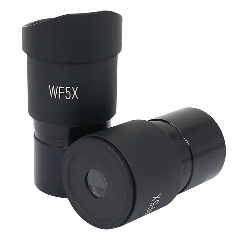 2PCS WF5X Wide Angle Microscope Eyepiece Optical Lens Mounting Size 30 mm Field of View 20 mm with Eyecups for Stereo Microscope