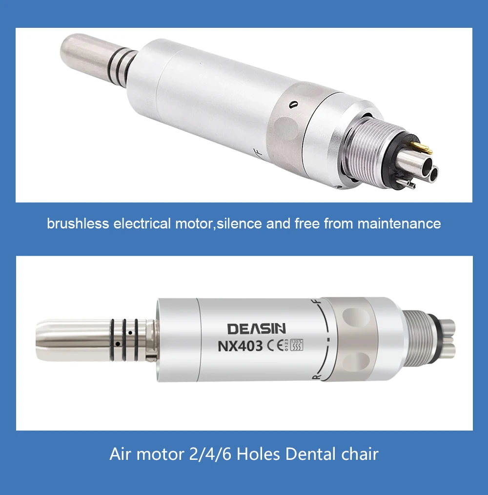 DEASIN Air Motor Dental Handpiece Micromotor Internal Water Spray For Contra Angle Straight Dental Unit 2/4/6 holes Connector