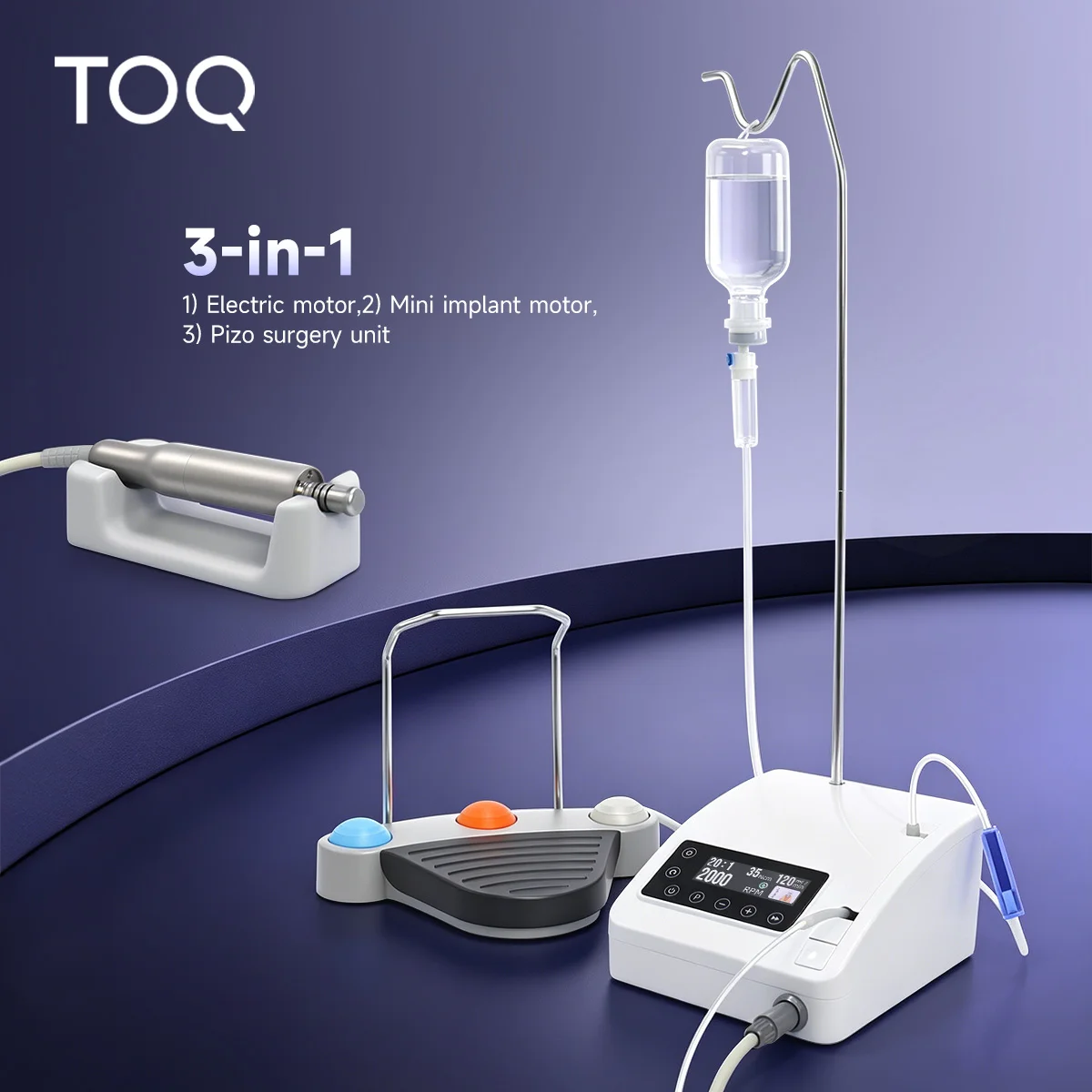 TOQ High Quality Dental Implant Surgical Motor Professional Surgic LED Touch Screen Bone Surgery Electric System Brushless Motor