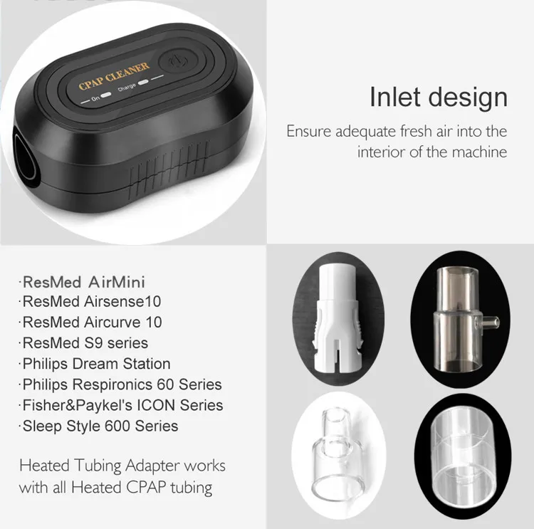 Portable CPAP Cleaner & Sanitizers Ozone Sterilizer Household APAP BiPAP Mask Tubing Cleaning Solution Ozone Ionizer