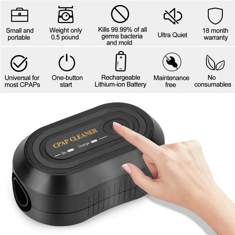 Portable CPAP Cleaner & Sanitizers Ozone Sterilizer Household APAP BiPAP Mask Tubing Cleaning Solution Ozone Ionizer
