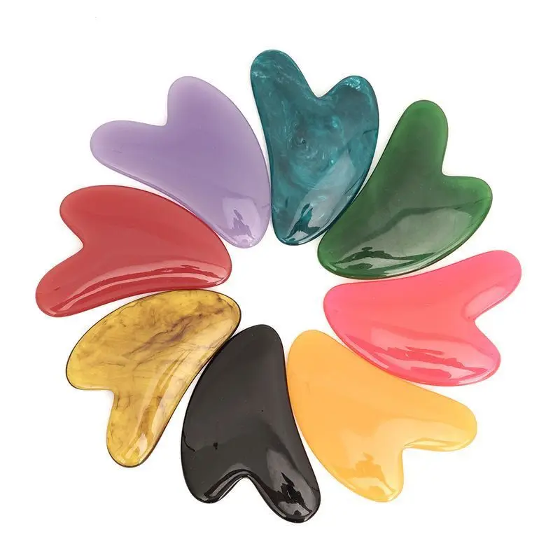 Resin Gua Sha Board Scraping Massage Scraper Face Massager Heart-Shaped Guasha Board Massager for Face Portable Skin Care Tools