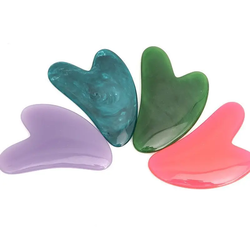 Resin Gua Sha Board Scraping Massage Scraper Face Massager Heart-Shaped Guasha Board Massager for Face Portable Skin Care Tools