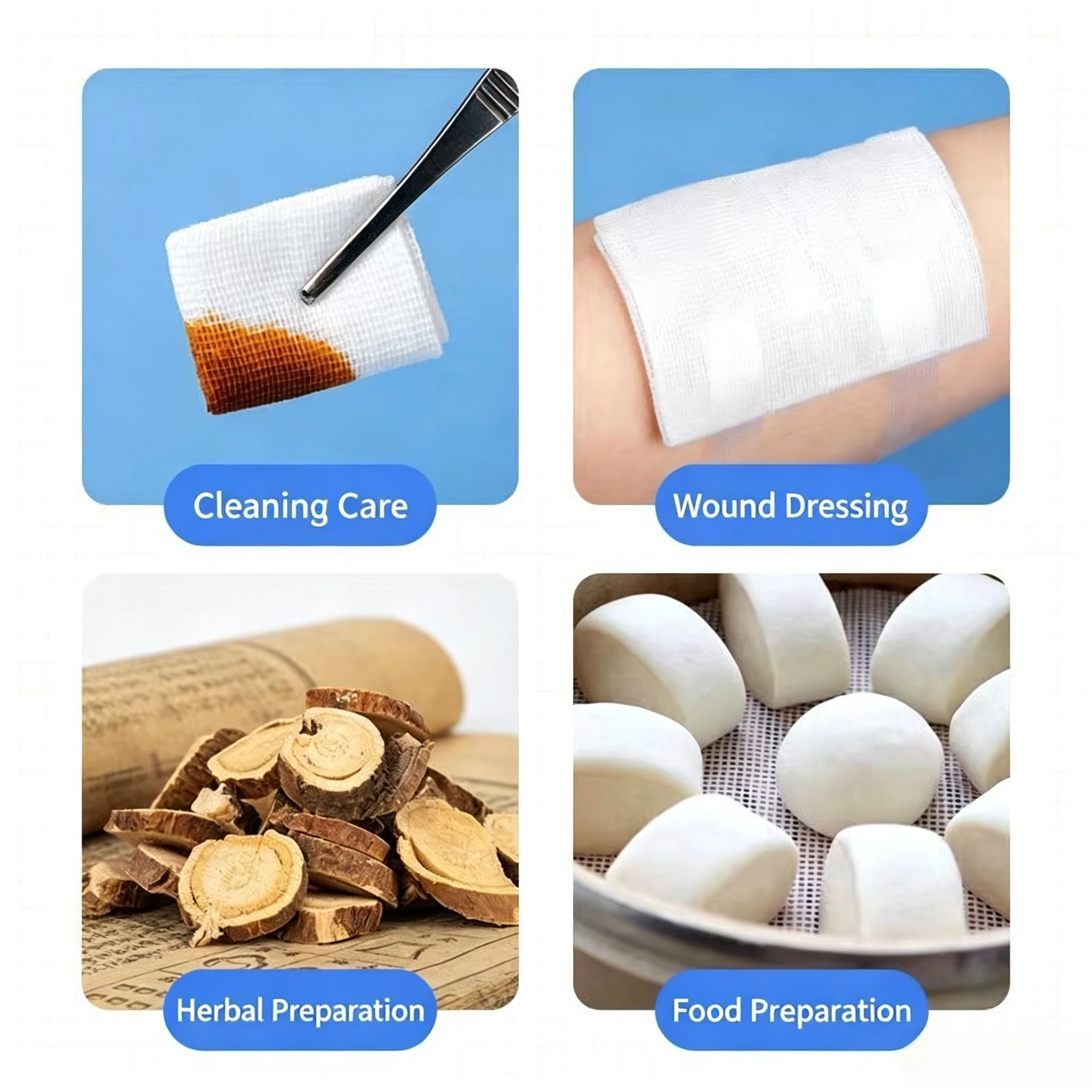 5 Pcs Sterile Medical Gauze Pads Disposable Degreased Gauze Dressing Wound Care First Aid Household Medical Supplies