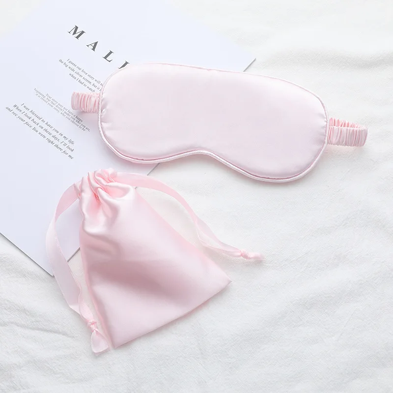 Three-Piece Set High End Silk Eye Mask Breathable Light Blocking Eye Protection Nap Break Sleep Portable Cooling Sensation