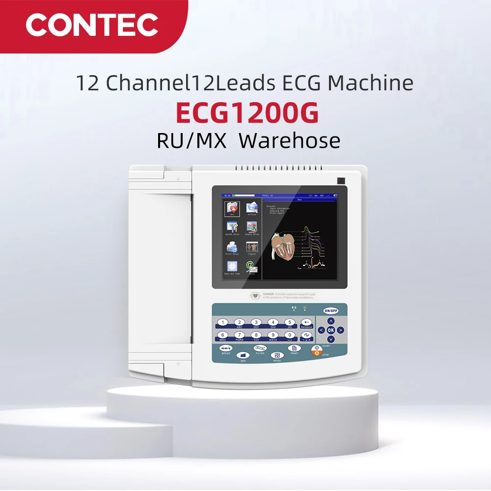 CONTEC Touch Screen Digital 12 Channel 12 Leads ECG EKG Electrocardiograph PC Software ECG1200G