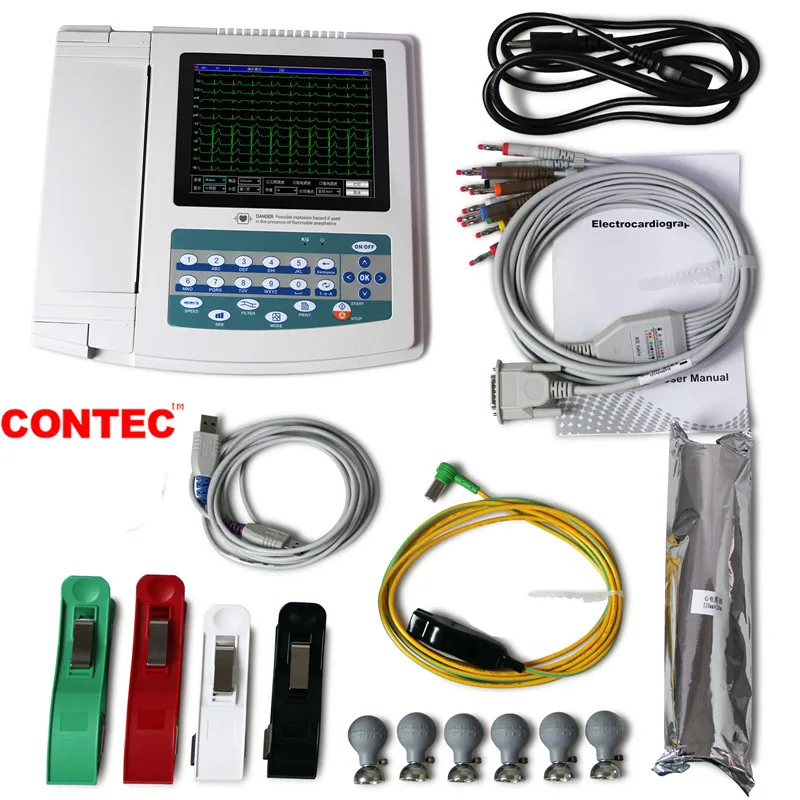 CONTEC Touch Screen Digital 12 Channel 12 Leads ECG EKG Electrocardiograph PC Software ECG1200G