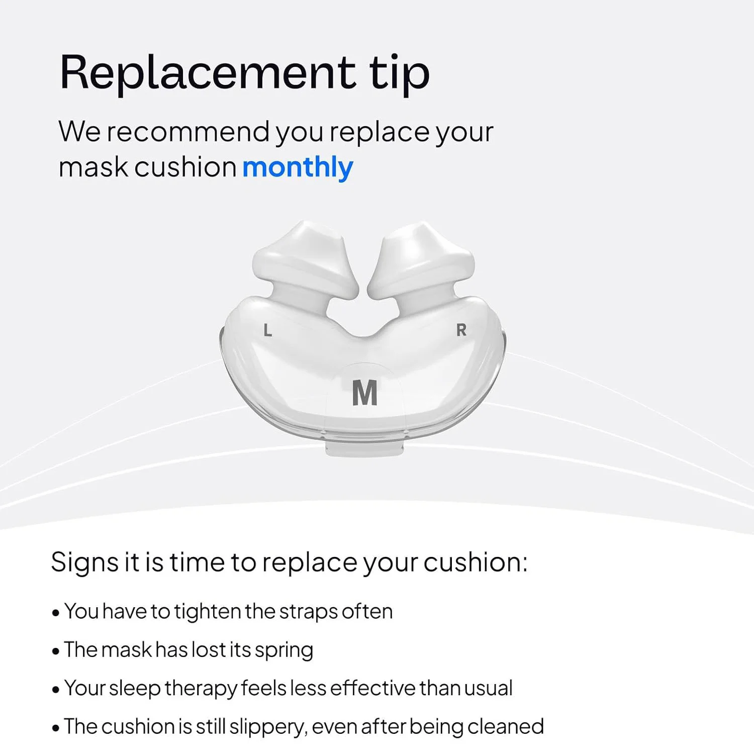 AirFit P10 Nasal Pillow Cushion - CPAP Mask Accessories Replacement - Soft Lightweight Silicone Dual Wall - S/M