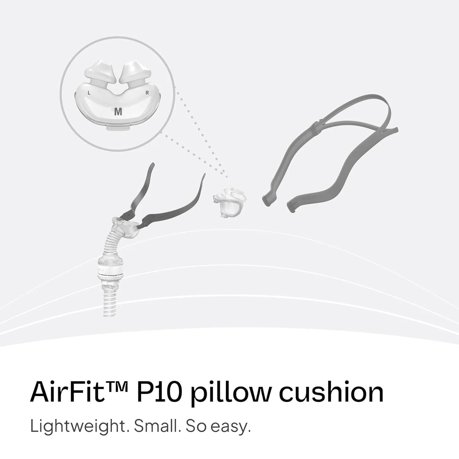 AirFit P10 Nasal Pillow Cushion - CPAP Mask Accessories Replacement - Soft Lightweight Silicone Dual Wall - S/M