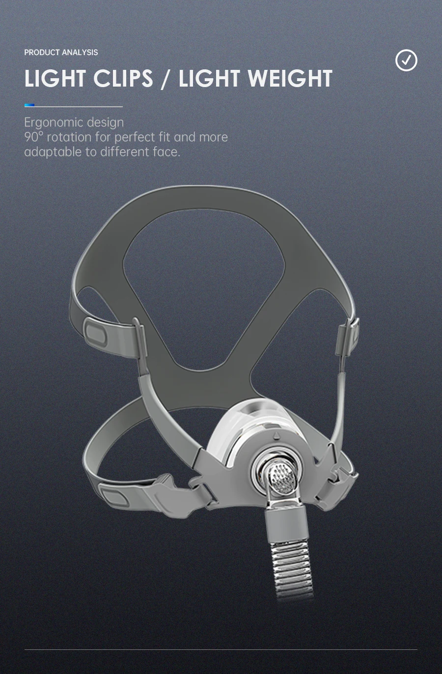 CPAP Mask BMC N5B Nasal Mask For 3 Sizes Face With Headgear Size S/M/L Fit for CPAP and Auto CPAP APAP Mask Sleep Snoring Apnea
