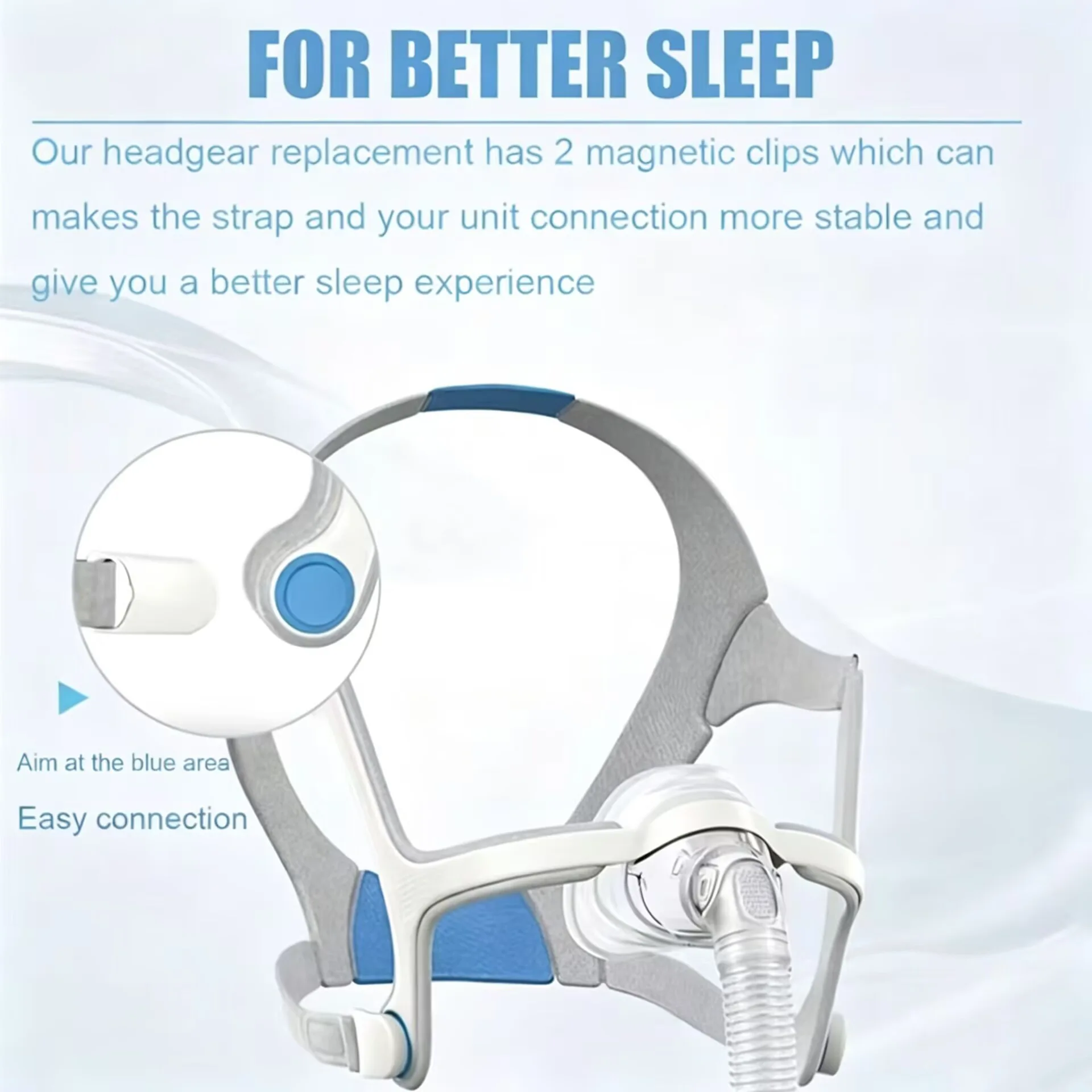 AirFit N20 Nasal CPAP Mask Upgrade Kit Reusable Frame Elbow Assembly with Headgear Tube and Cushion for Sleep Apnea Thera