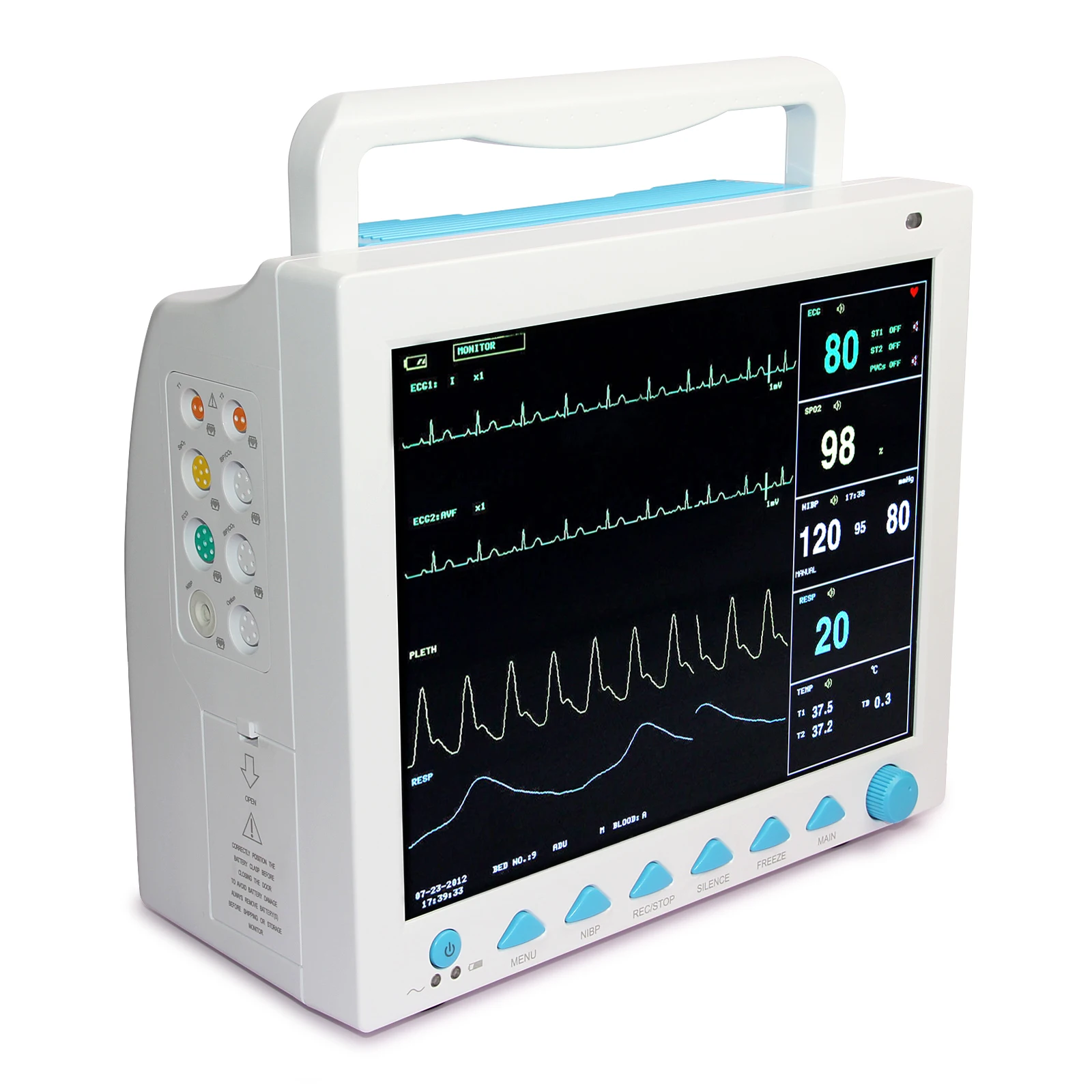Contec Vet Veterinary ICU/CCU Patient Monitor Multi-Parameter CMS8000-VET SPO2,PR,ECG,SPO2,NIBP,RESP,TEMP