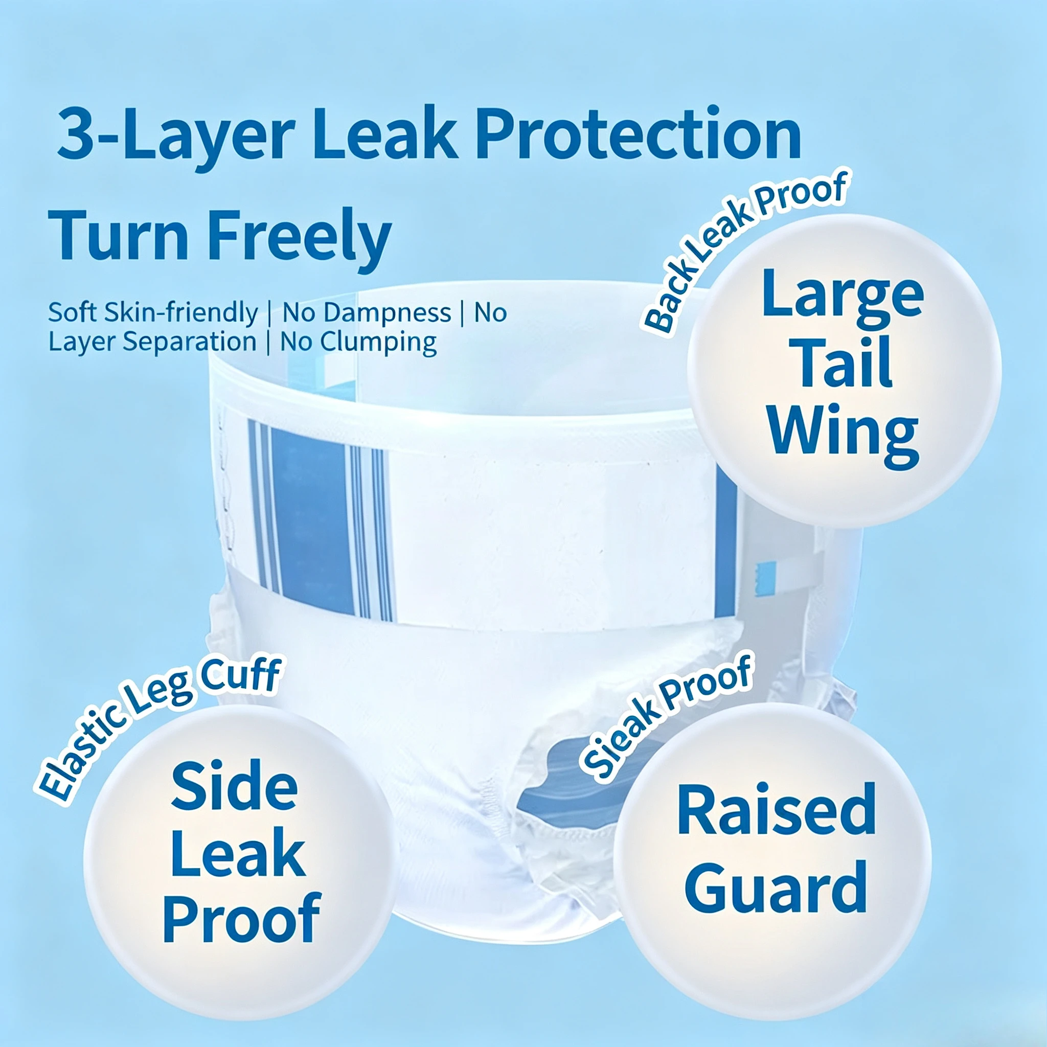 Adult Diapers Disposable Incontinence Underwear Elderly Diapers Leak Proof Highly Absorbent Care Underwear Men Women