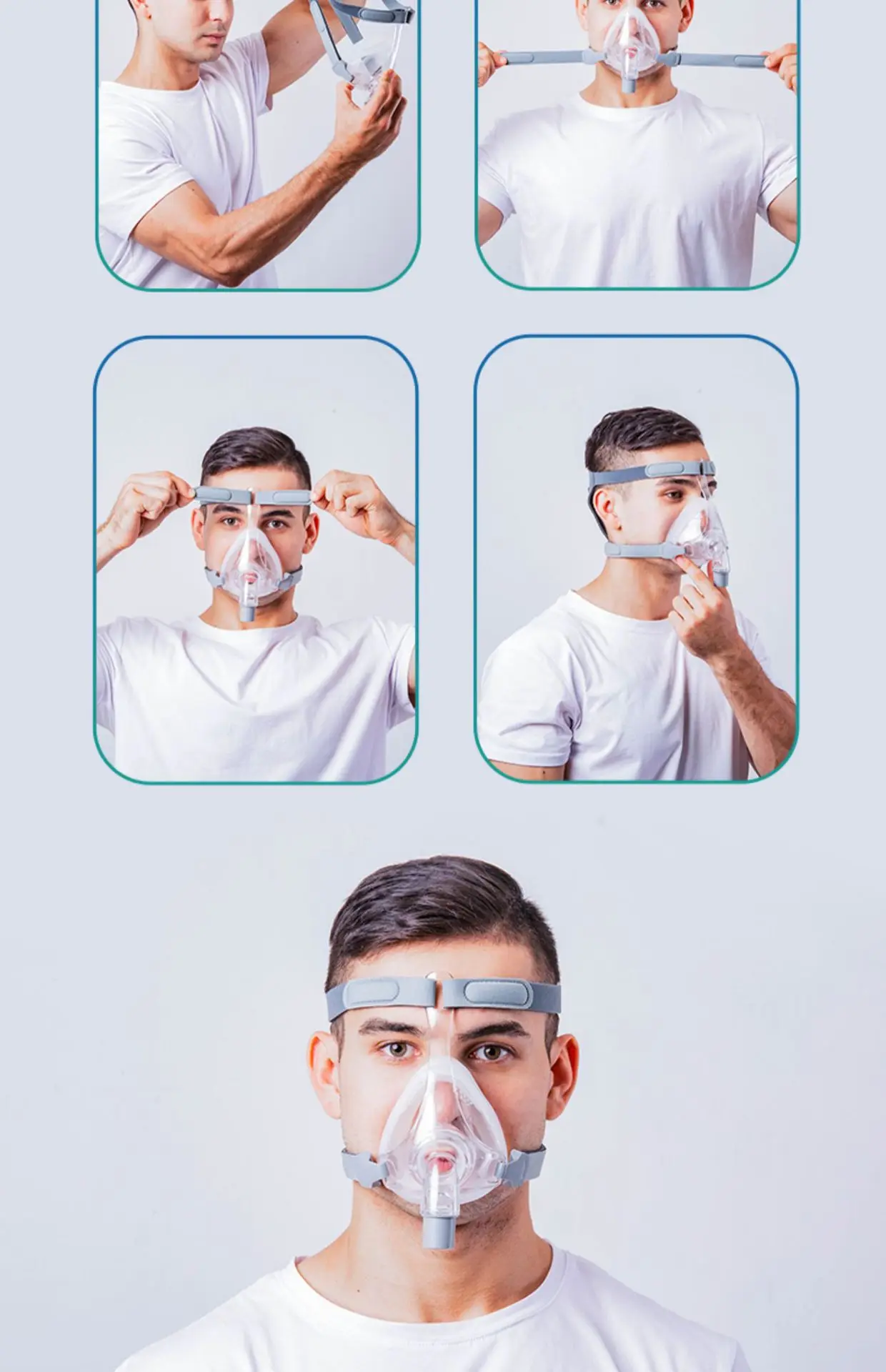 F5A/F5 CPAP Full Face Mask Soft Silicone Pad S/M/L Size Anti Snoring Sleep Treatment Accessories Suitable CPAP Ventilator