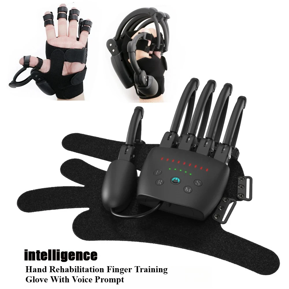 Hand Rehab Glove Stroke Hemiplegia Finger Train Mirror Therapy Wireless Robot Voice Prompt Cerebral Infarction Recovery Device