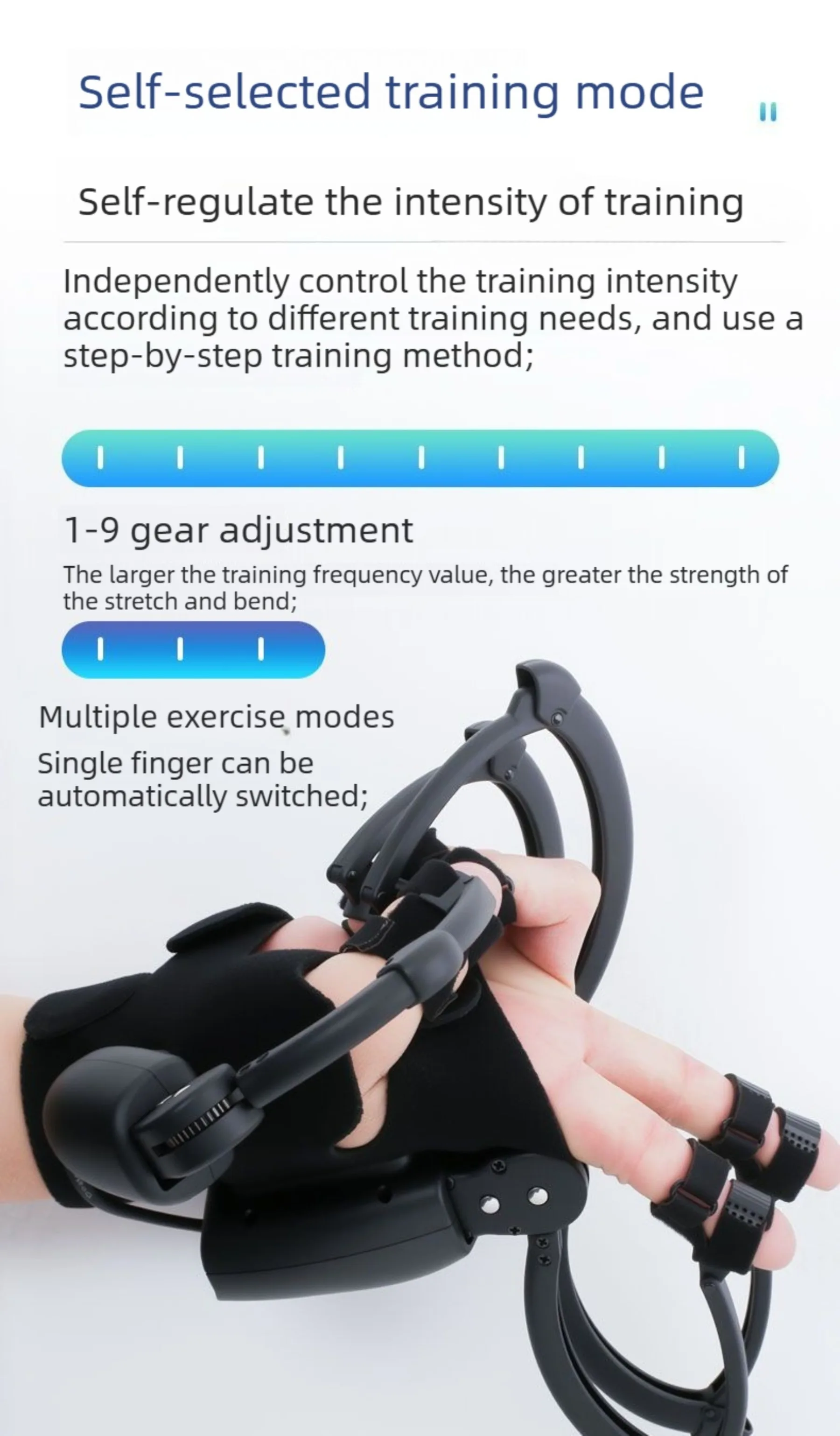 Hand Rehab Glove Stroke Hemiplegia Finger Train Mirror Therapy Wireless Robot Voice Prompt Cerebral Infarction Recovery Device