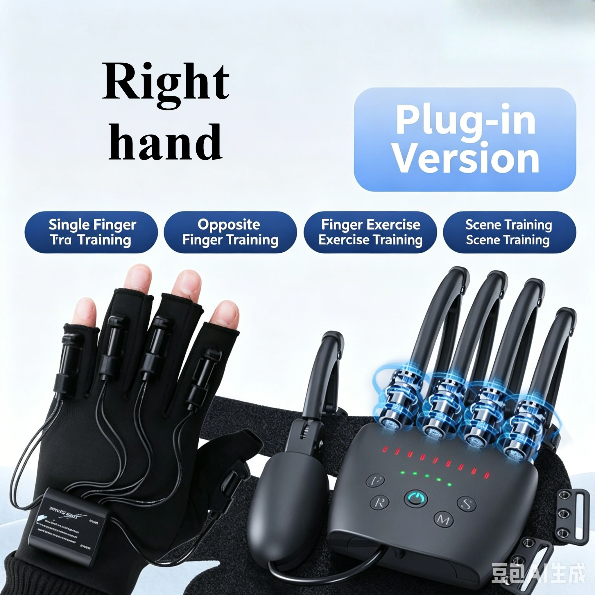 Hand Rehab Glove Stroke Hemiplegia Finger Train Mirror Therapy Wireless Robot Voice Prompt Cerebral Infarction Recovery Device