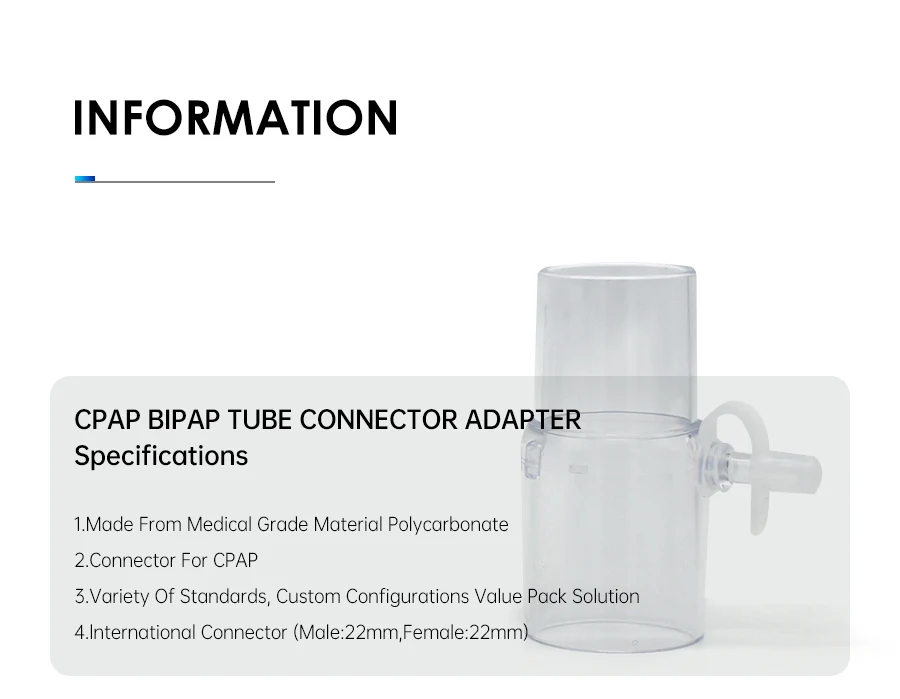 CT001 CPAP BiPAP Connector Adapter Male 22mm Female 22mm Of Tubing Hose for CPAP Apnea Free Shipping