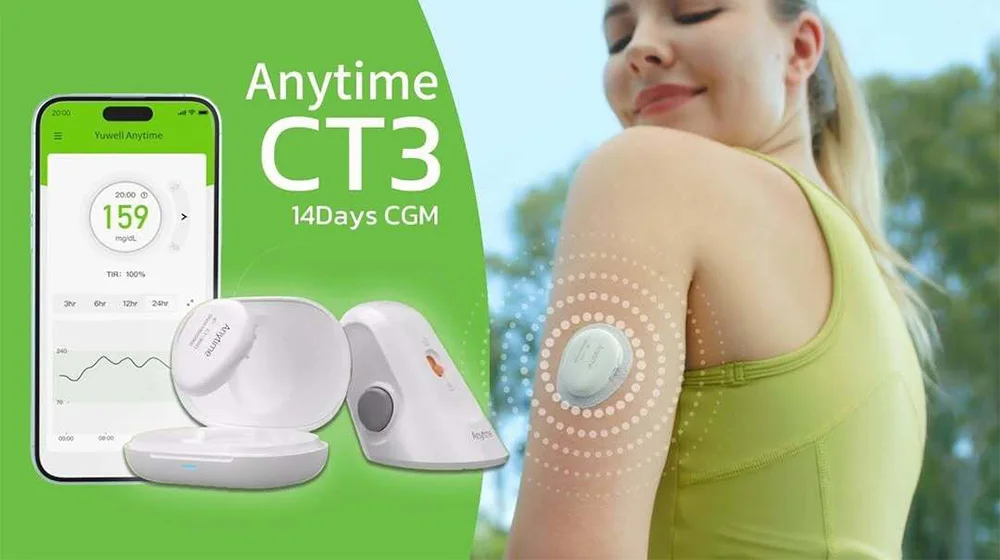 Yuwell CGM Continuous Glucose Monitor 24h Real-time Blood Sugar Test No Finger Pricking Real-time Dynamic Blood Glucose Track
